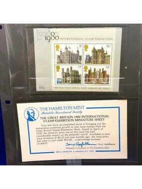 Great Britain 1980 London International Stamp Exhibition Mini Sheet Queen Castle